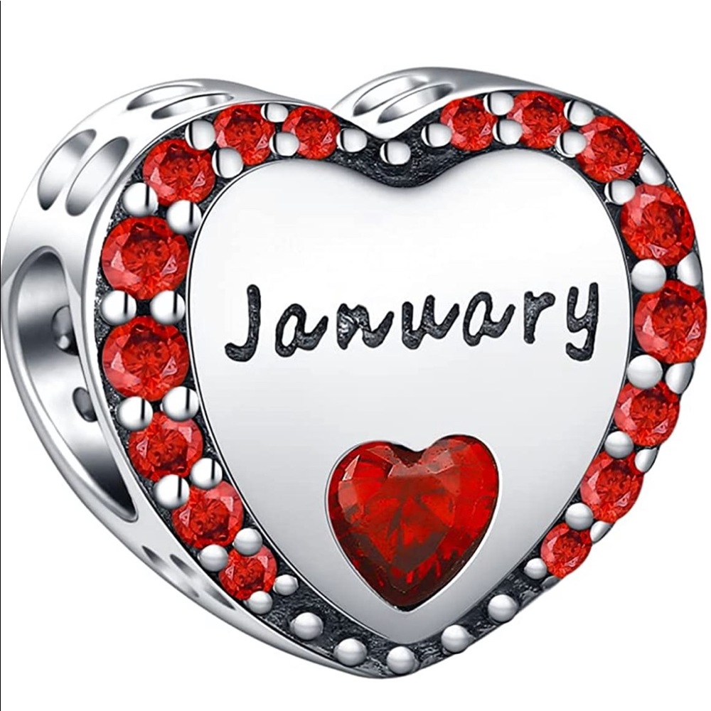 ❗️SALE❗️925 Sterling Silver Heart Birthstone Charm